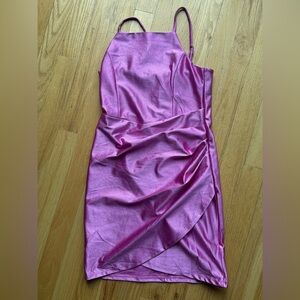 Elegant Pink Satin Dress